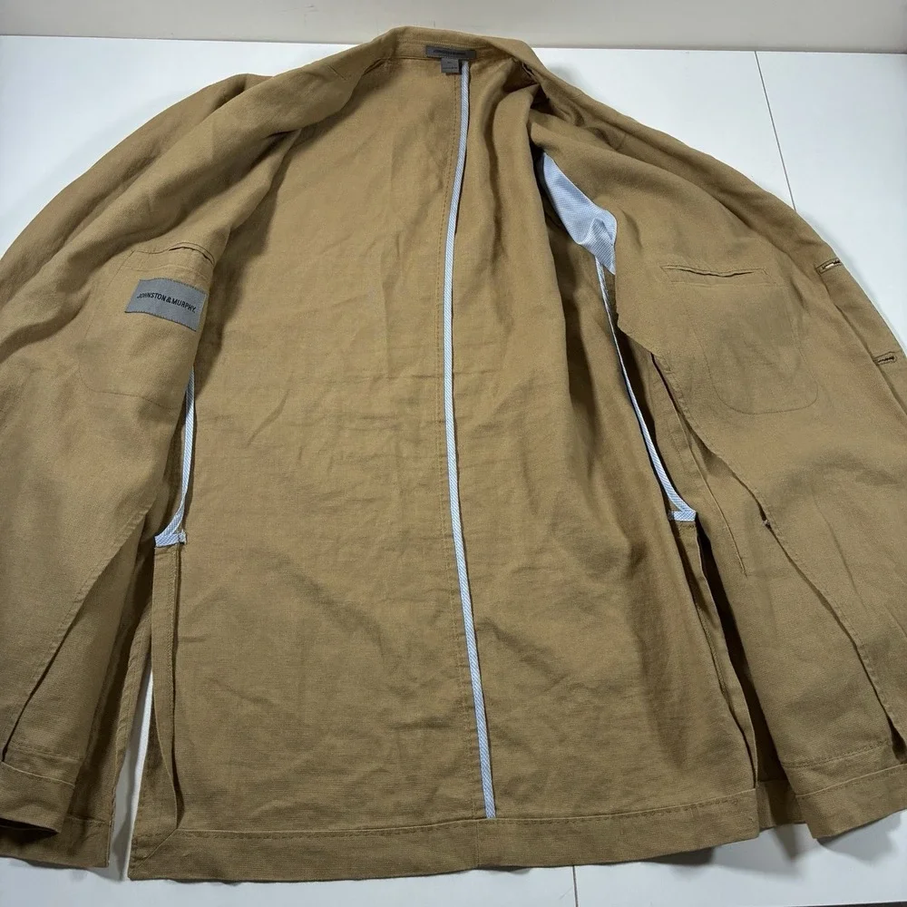 Johnston & Murphy Blazer XL 52 Linen Blend Unstructured Chore Barn Coat‎